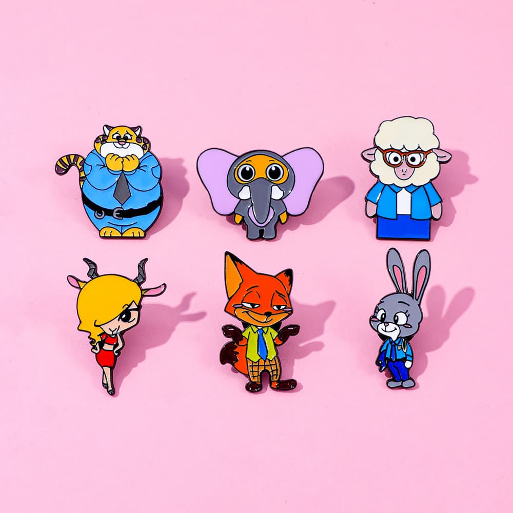 [6pçs] Broches de Liga Zootopia - Decora Roupas e Mochilas