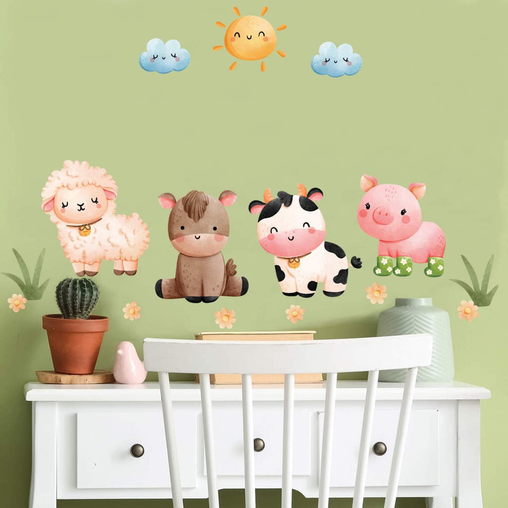 Adesivo de Parede Infantil Fazendinha Baby