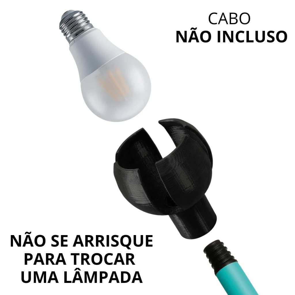 Trocador de Lâmpada E27 A19 Adaptador para Troca de Lâmpadas LED em Tetos Altos