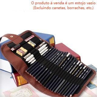 [Auspiciousrui01] Conjunto de Desenho de 24 Peças com Estojo para Lápis de Carvão e Extensor, Bolsa para Desenho