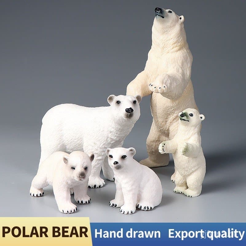Brinquedo modelo simulado de animal marinho, conjunto de brinquedos decorativos com modelo físico de urso polar para pre
