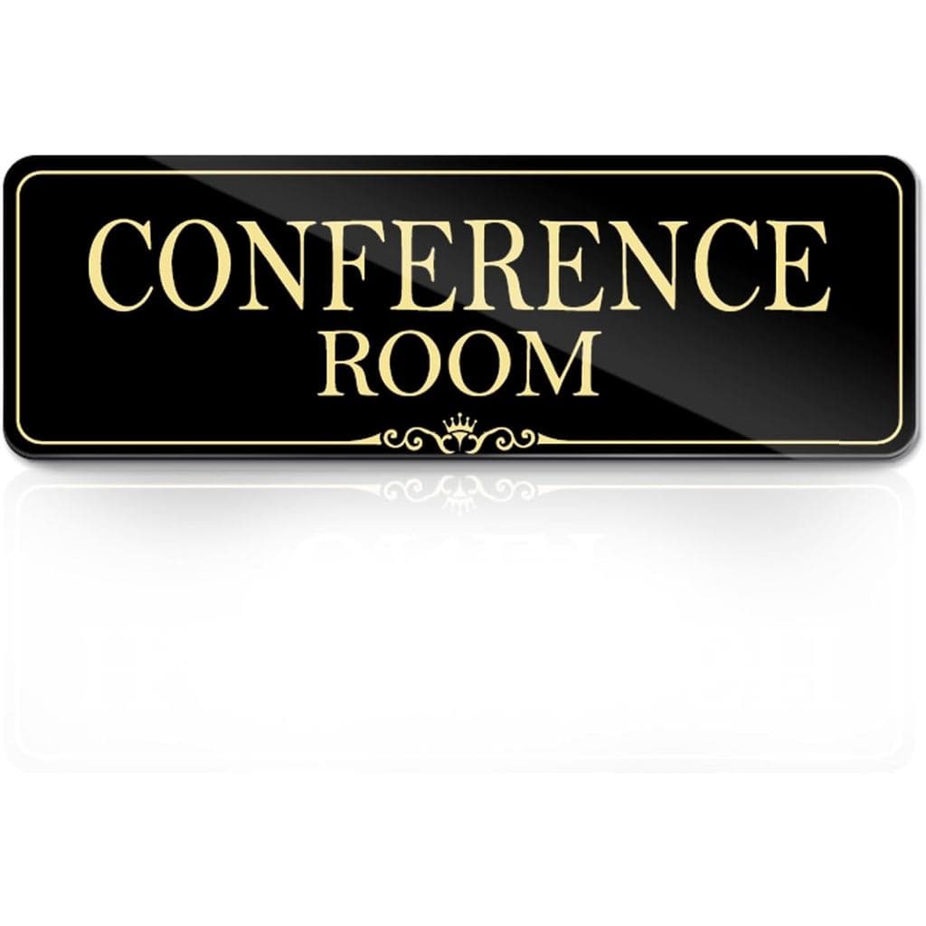 Placa de Sinalização para Sala de Conferência 9x3 Polegadas em Acrílico Autoadesivo para Porta/Parede de Escritório ou R