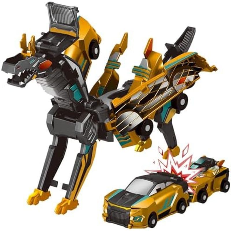 Brinquedo De Carro De Dinossauro Transformador De Colisão Intoypad , 2 Carros Magnéticos Transformam Em Brinquedos Para