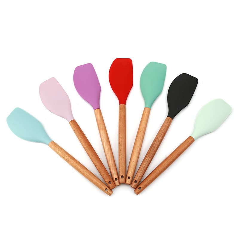 Espátula com cabo de madeira, espátula grande de Silicone para cozimento, resistente a altas temperaturas, antiaderente,