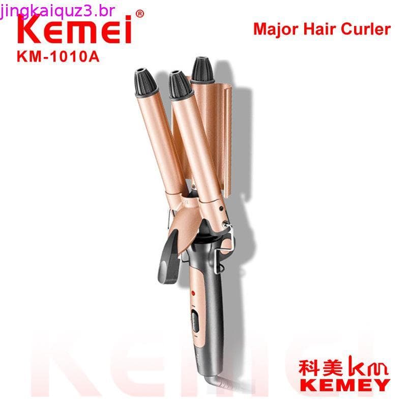 Kemei Professional Hair Curling Iron Ferro De Frisar Cerâmica Triplo Barril Ferros Cabelo Waver Ferramentas De Modelage