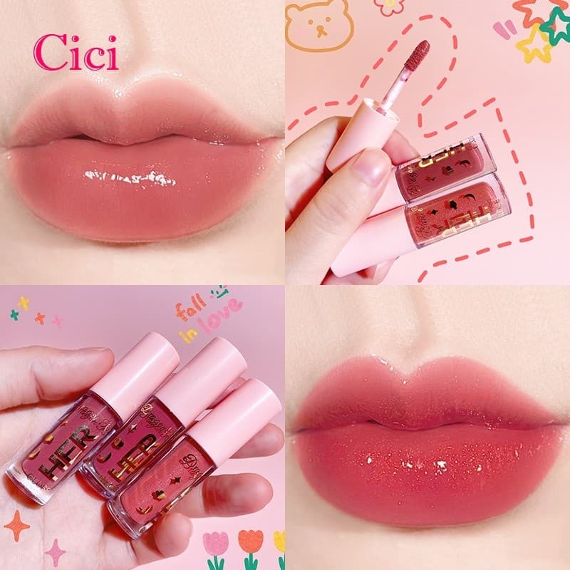 [Cici] Beauty Lip tint Batom Líquido Fofo Fosco Macio De Longa Duração Hidratante Rosa Maquiagem Bálsamo Labial Cosmétic