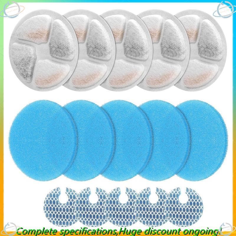 Filtros De Fonte De Água Para Gatos , Redonda De Aço Inoxidável De 2L/67oz , Substituição De Filtragem Tripla