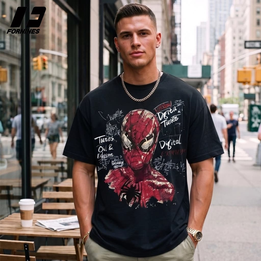 Camiseta Anime Aranha Herói Geek Otaku Streetwear Filme 100% Algodão Puro Unissex Oversize
