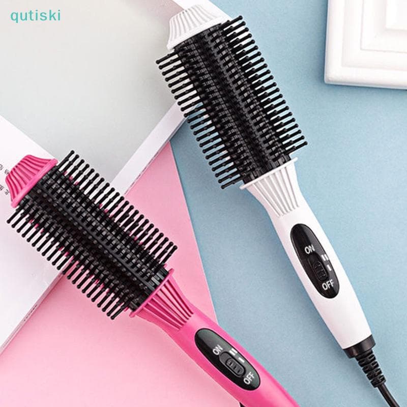 Prosperityusquti Aquecimento Multifuncional Curling Iron Cerâmica Escova Redonda Aquecida Escovas Alisadoras De Cabelo E