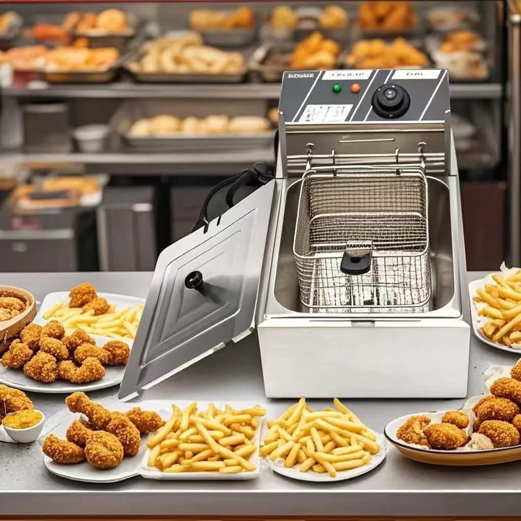 Fritadeira Elétrica Profissional 6 Litros Cuba em Aço Inox Alta Potência para Fritura de Alimentos