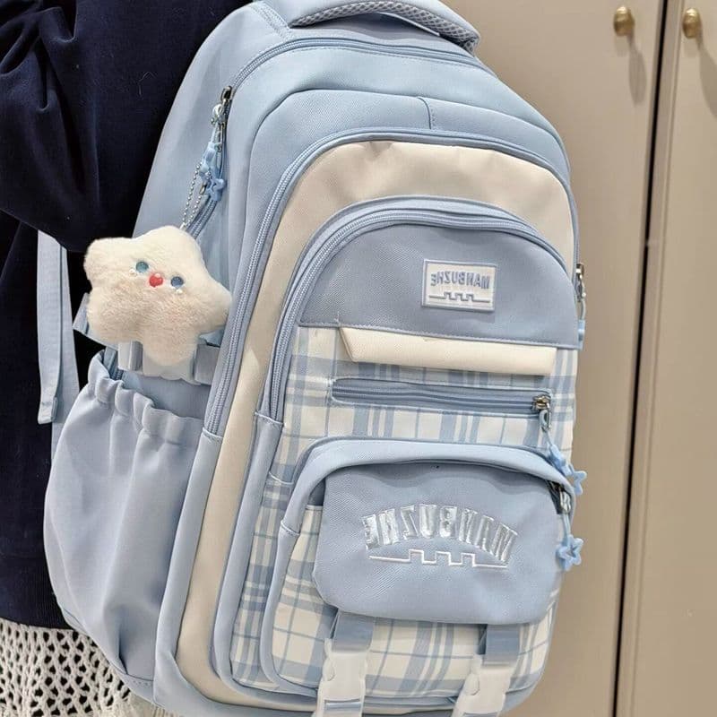 Doce estilo Preppy mochila menina estudante grande capacidade Multi-compartimento saco escolar de alto valor Compu