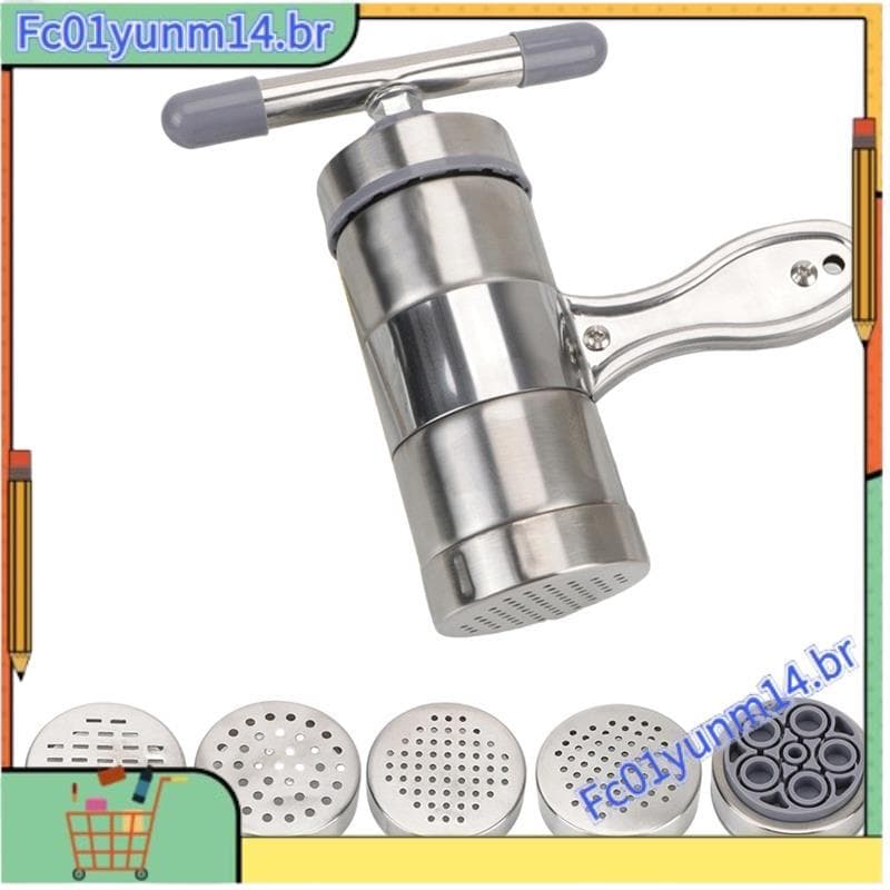 Máquina Manual Multifuncional De Aço Inoxidável Para Macarrão Com 5 Moldes De Prensagem , Espremedor De Frutas , Fabrica