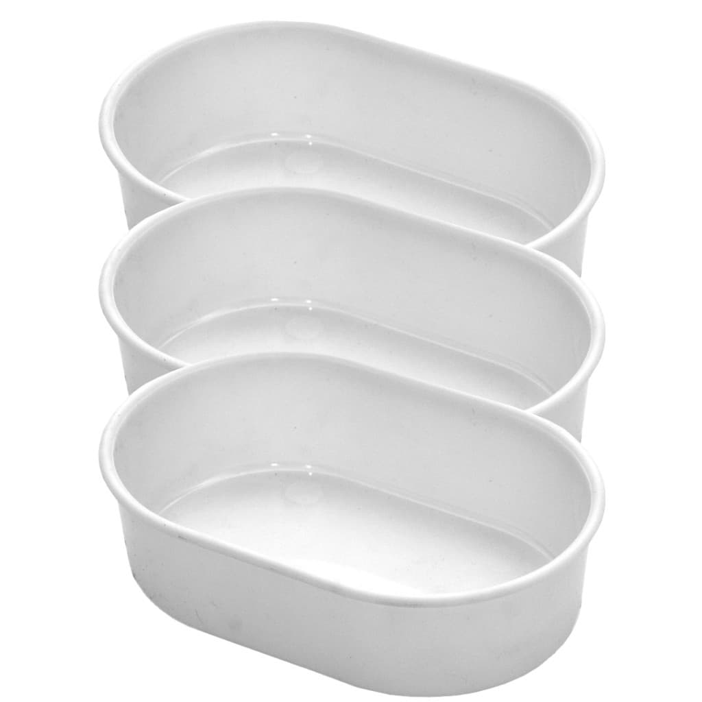 Kit 3 Banheira Para Passaros Aves Oval Leitosa Grande Gigante 600ml