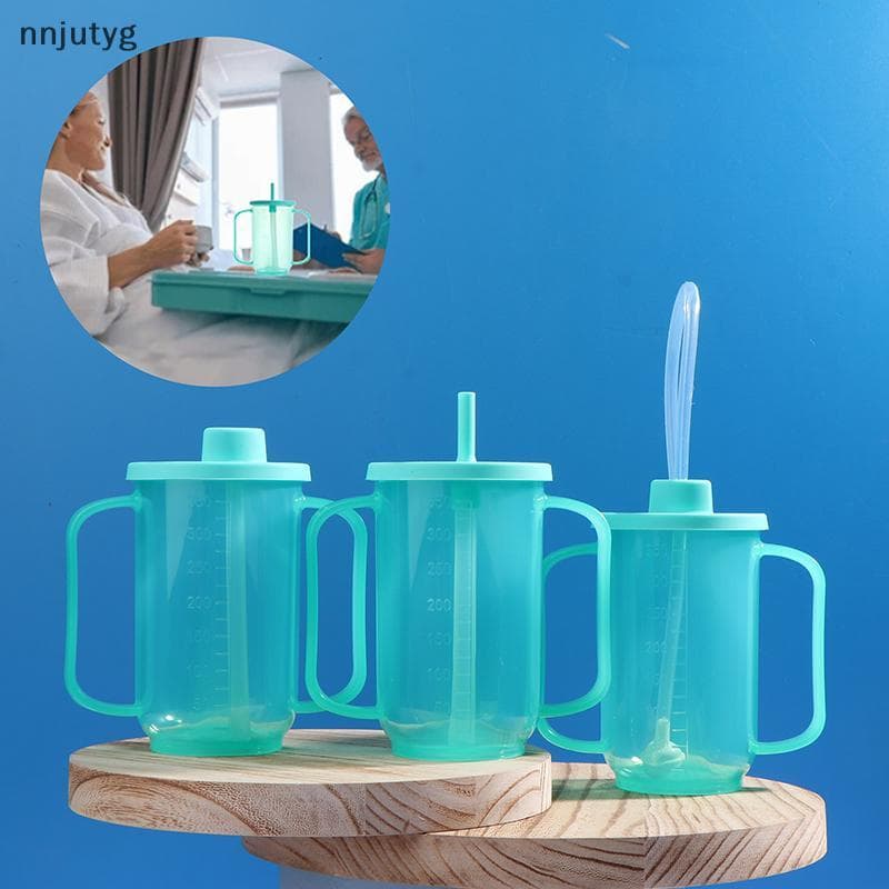 Copo Com Canudinho Para Adultos , 350ml , 2 Alças , Caneca De Plástico , Beber , Deficientes , Idosos , À Prova De Derra