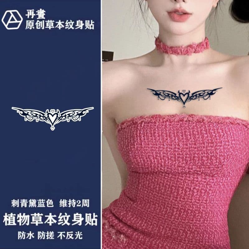 [Estoque pronto] Love Magic Love Juice Herbal Tattoo Adesivos Semi-Permanente Peito Cintura À Prova D 'Água de Longa Dur