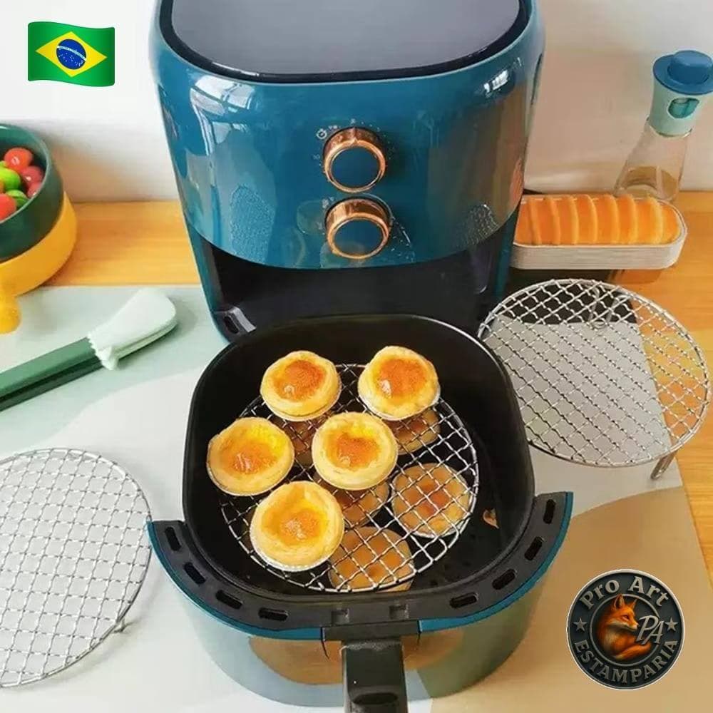 Grelha De Fritadeira De ArFryer Com Pernas Grade Empilhável  Aço Inoxidável