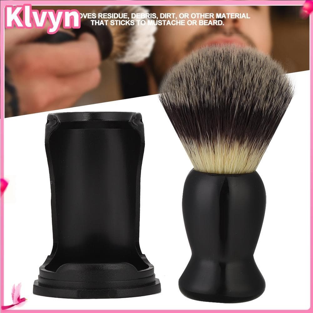 Klvyn-br Conjunto de barbear kits profissionais escova + suporte de escova suporte de escova de acrílico preto suporte