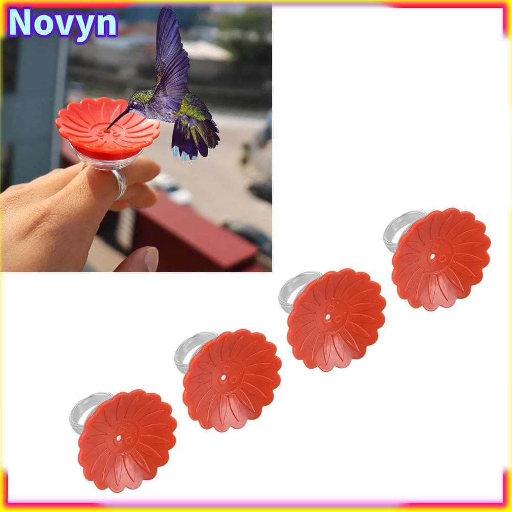 Novyn-br 4 peças alimentador de anel de beija-flor portátil para chegar perto, colorido brilhante, multifuncional