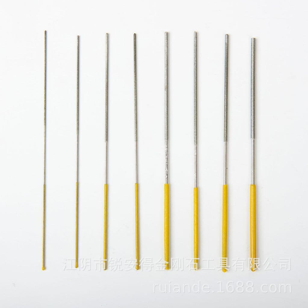 Lima redonda pequena de diamante eletrodepositado de 1mm, haste de polimento de diamante ultrafina, ferramenta de esmeri