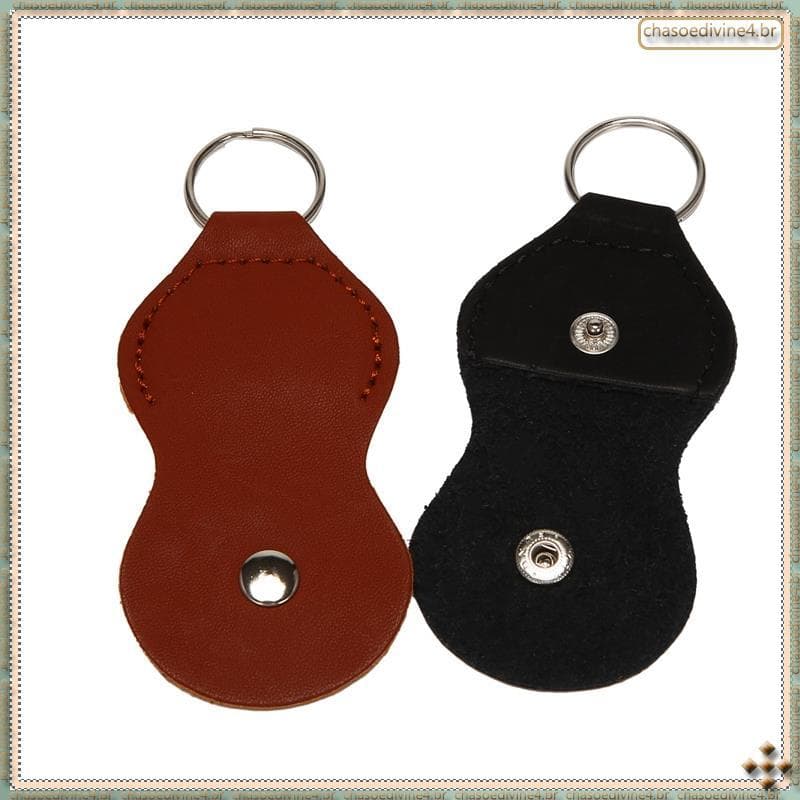 [Yzr] Estojo Porta Palhetas Para Guitarra – Bolsa De Couro Chaves De Palheta Chaveiro (2 Pacotes-Preto , Marrom)