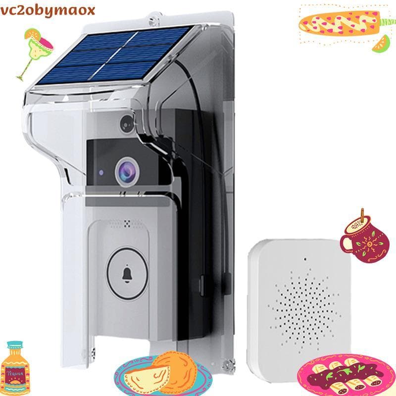 WIFIvisual Campainha Câmera Carregamento Solar Sem Fio À Prova D'água Visão Noturna Casa HD Voz Bidirecional vc2obymaox.