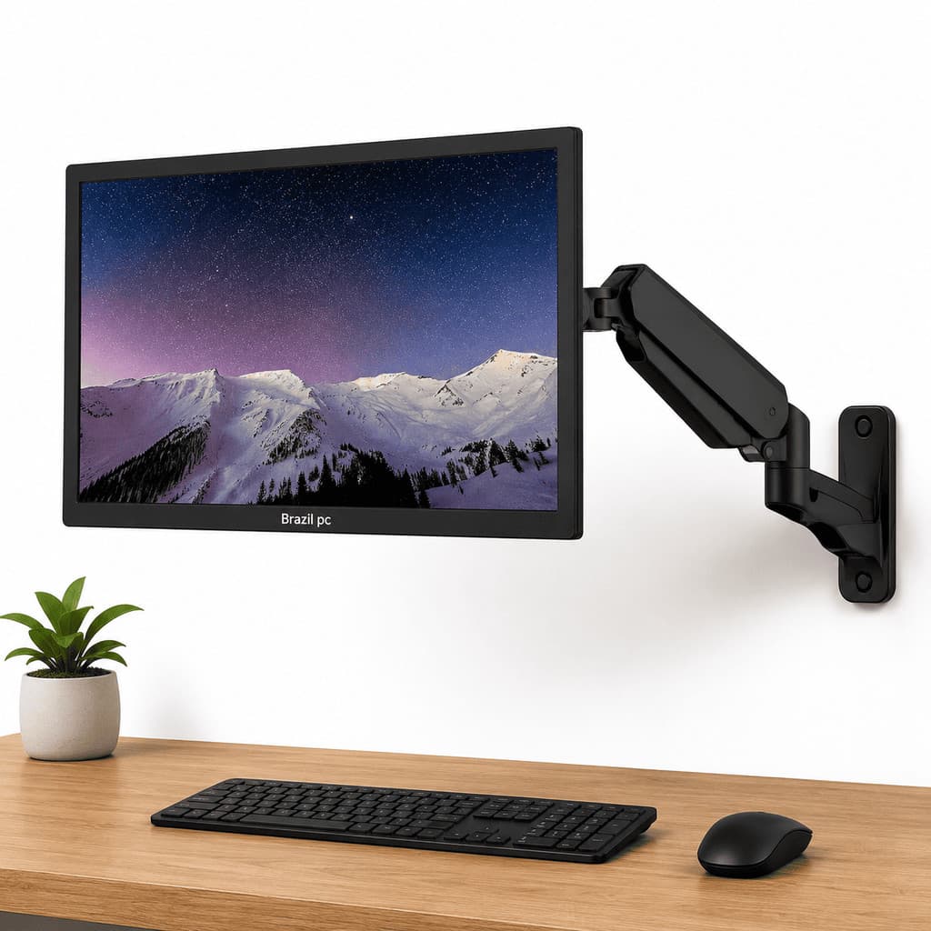 Monitor 21,5  Brazil Pc  Full Hd  75 Hz + Suporte De Parede Tri Articulado Para Monitor