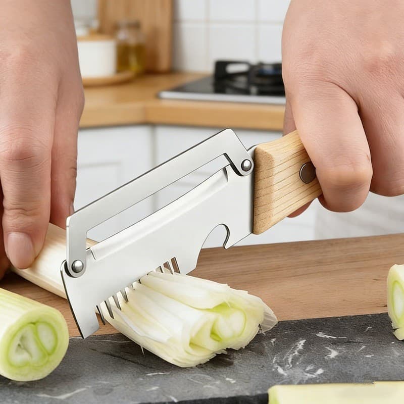 Cortador de cebola em aço inoxidável, ferramenta para fatiar cebola, utensílio de cozinha multifuncional para picar e de