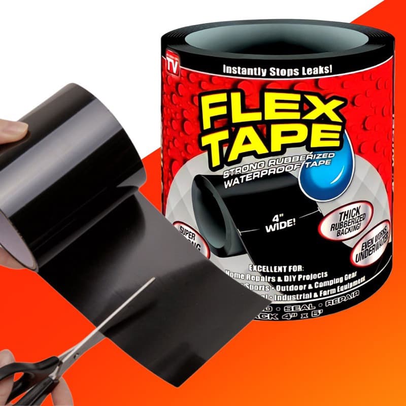 Fita Flex Tape Adesivo Impermeável Cola Tudo Multi Aplicação Veda Vazamento 10cm X 1,50m