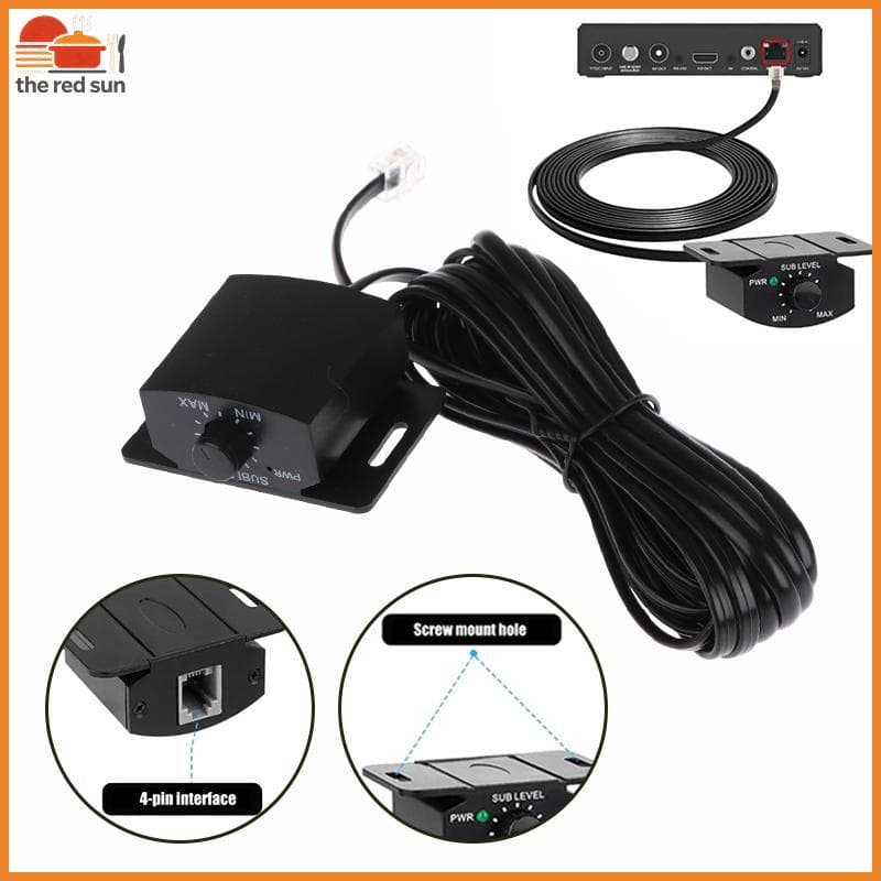 TSBR 1 Pcs Som Do Carro Amplificador De Conexão Simples Volumes Ajustar Botão Conjunto Com Cabo Longo Controlador De Bai