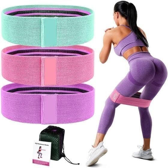 Kit 3 Faixas Elásticas De Exercício Hip Resistance Bands Para Malhar em Casa