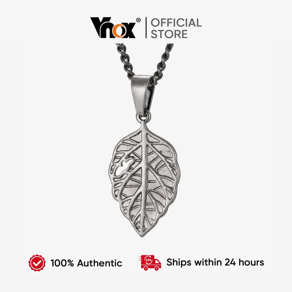 Colar com Pingente de Folha para Homens Vnox, Estilo Punk Moderno, Presente de Joalheria GPN8