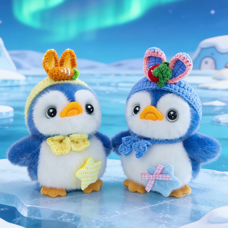 [Estoque pronto] Bonito bonito pequeno pinguim pingente brinquedo de pelúcia dos desenhos animados boneca saco ornamento