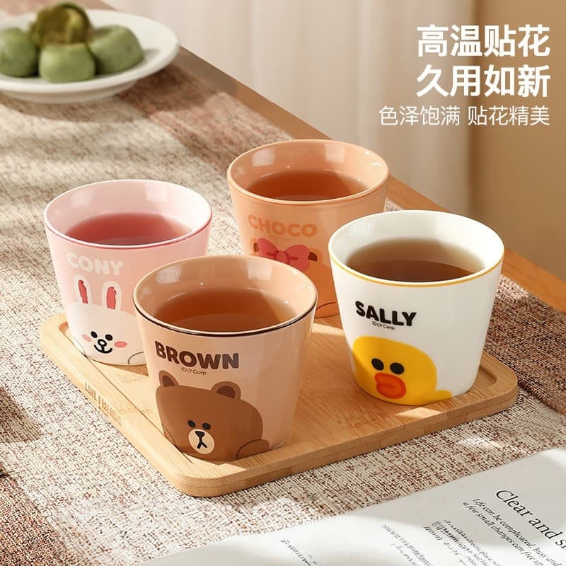 Conjunto de xícara de chá de cerâmica urso marrom, xícara de chá Kung Fu, copo pequeno, sensação mestre, xícara de café,