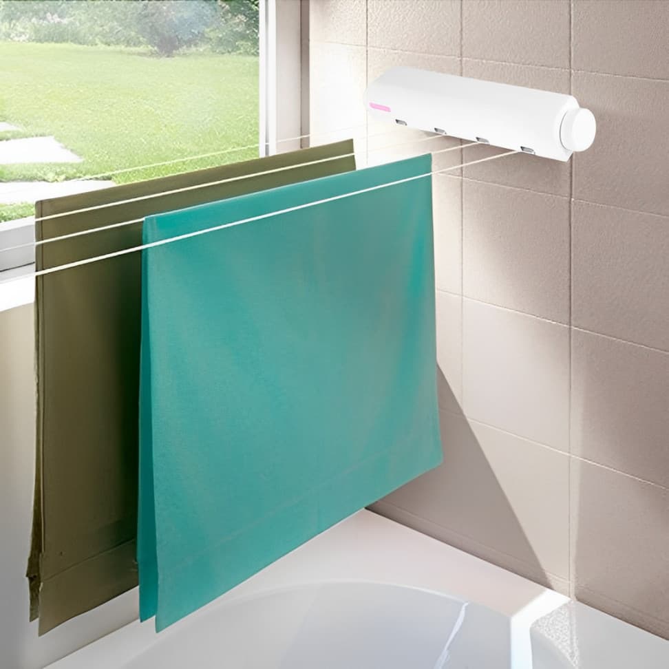 Varal Retrátil de Parede Automático 5 Cordas Extensível e Recolhível Portátil Rotoflex para Casa