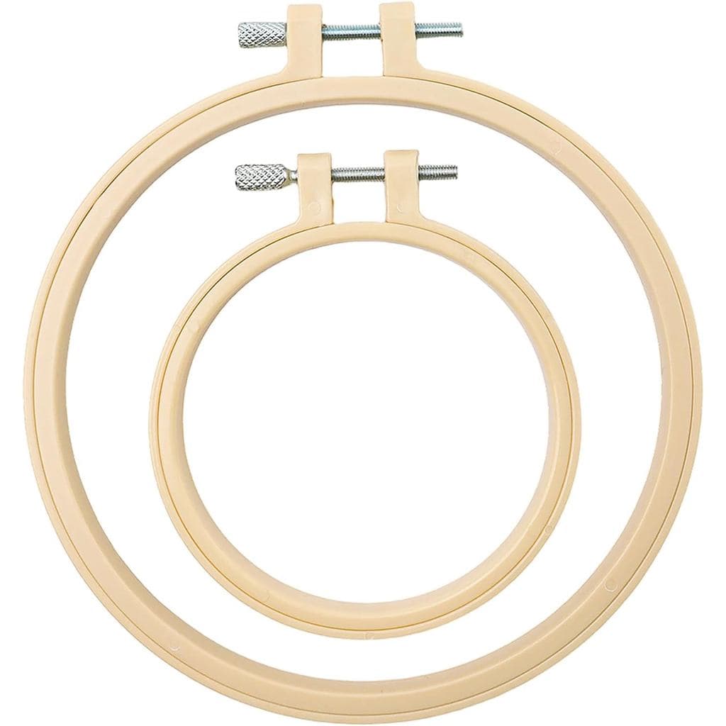 Conjunto de 2 aros de bordado de madeira - Aros redondos ajustáveis de bambu de 4/6 polegadas, aros redondos para ponto