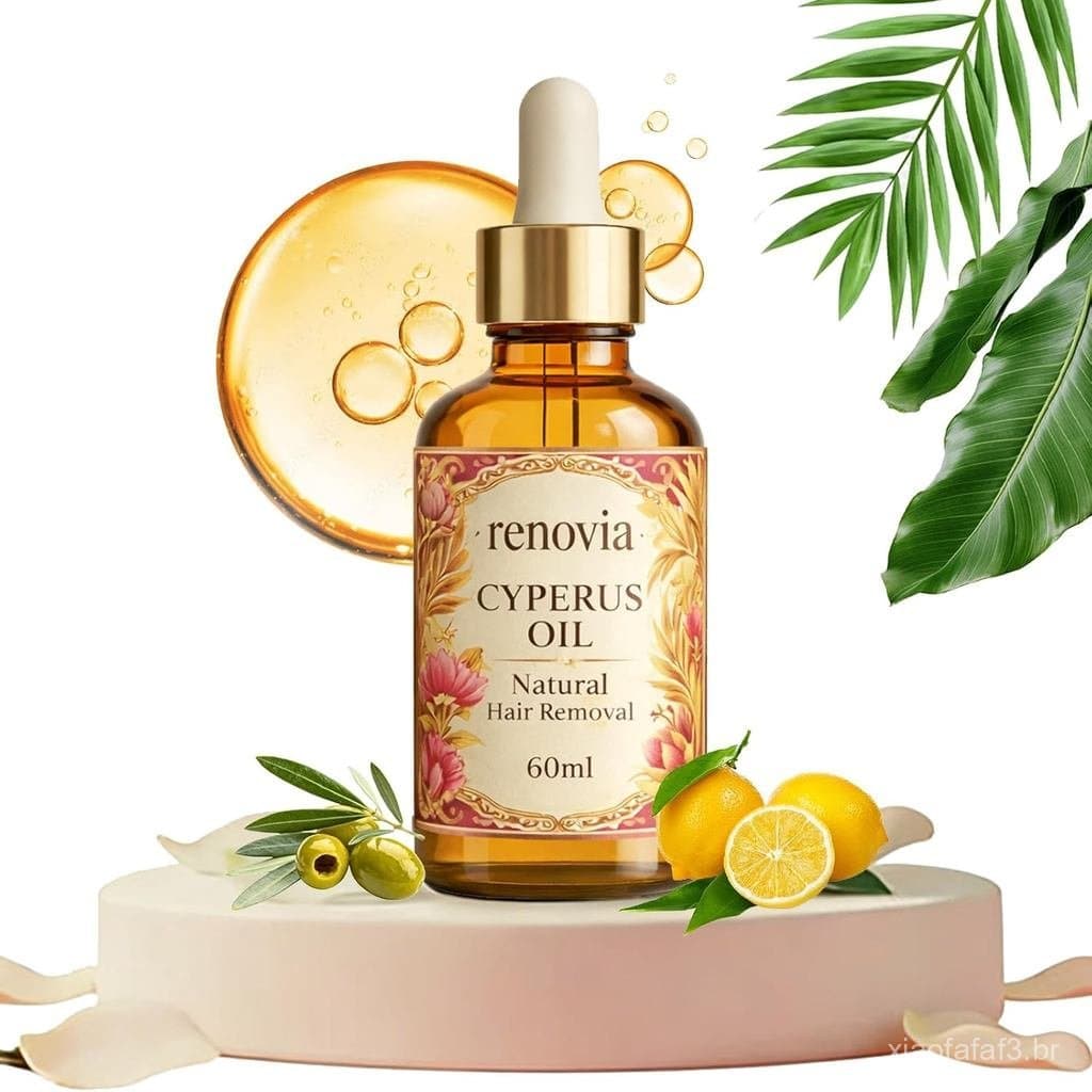 Óleo Renovia Cyperus Rotundus, Sérum para Remoção de Pelos, Óleo para Remoção de Pelos, Hidratante e Revitalizante para