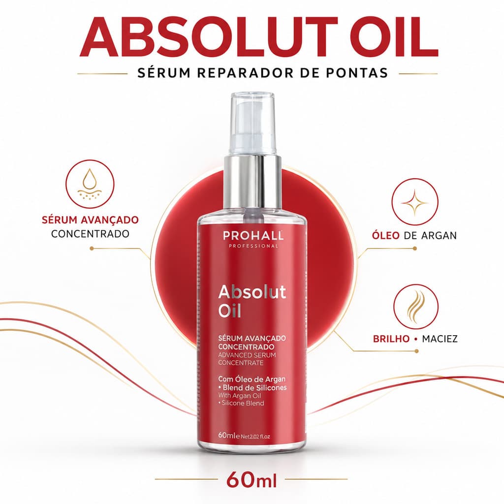 Óleo Reparador de Pontas Sérum Absolut Oil 60ml - Prohall 60ml