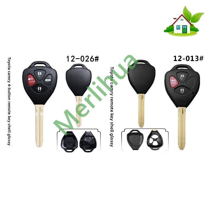 Para Toyota Camry Vios Reiz RAV4 Placa Reta Controle Remoto Chave Escudo Substituição Brilhante