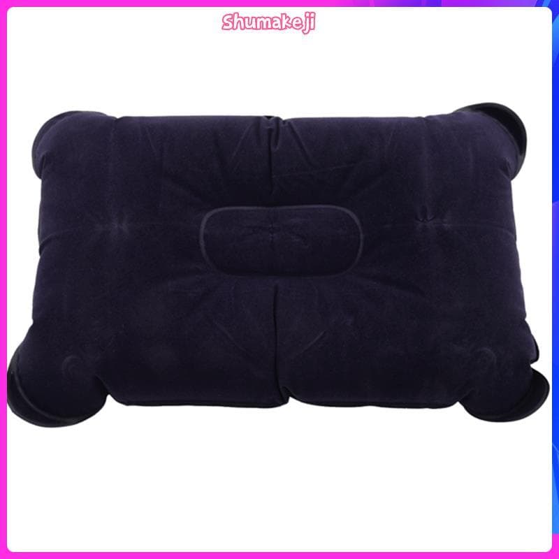 Travesseiro Inflável De Ar Dobrável Portátil , Almofada Dupla Face Para Viagem , Avião , Hotel , Ambiente Mundial , Azul