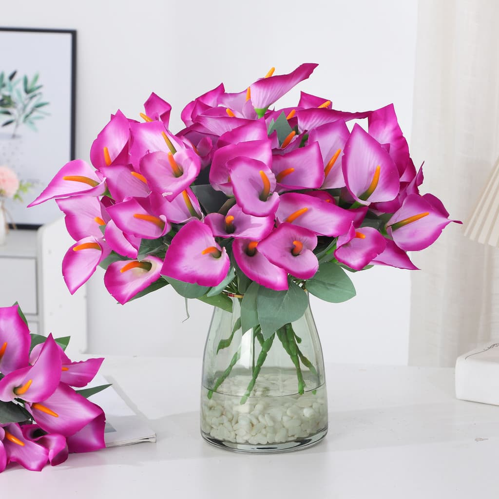 Flores artificiais Multi-cabeça ferradura artificial alça de lótus buquê flor de seda flor artificial flor artificial fl