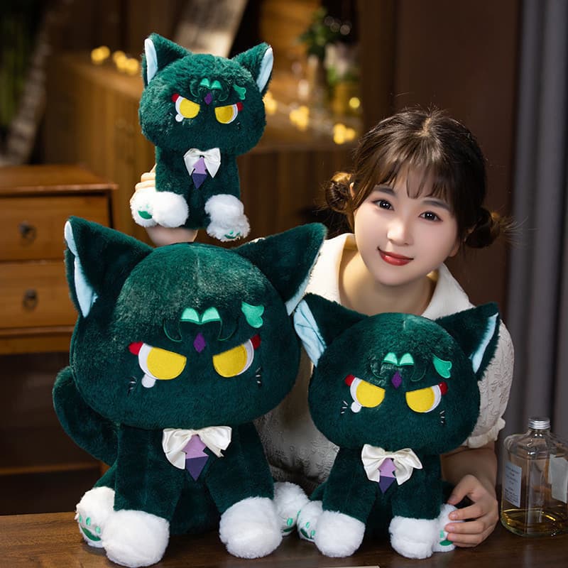 42cm Genshin Impacto Xiao Cat Plush Dolls Presente Para Crianças Teyvat Zoo Brinquedos De Pelúcia