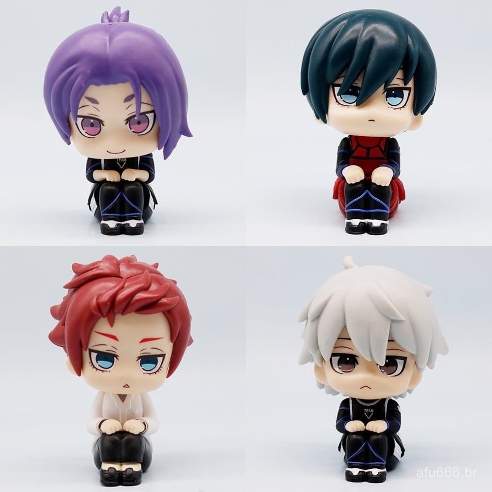 1 Pçs 10cm Azul Bloqueio Anime Figura Reo Mikage Rin Itoshi Sae Nagi Seishiro Q Versão PVC Figuras De Ação Modelo Boneca