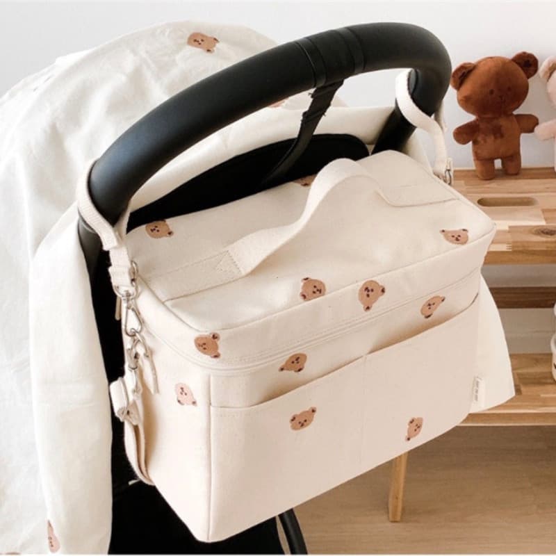 Bolsa de Fraldas para Bebê Impermeável, Bolsa Térmica Isolada, Bolsa de Armazenamento para Carrinho de Bebê