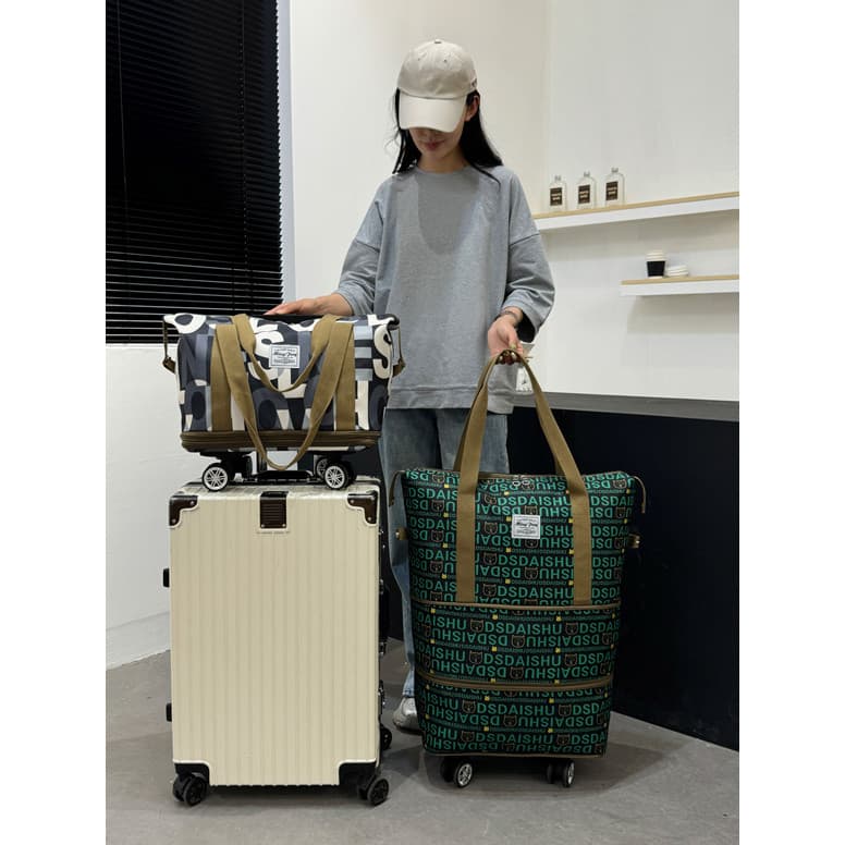 Moda Universal roda saco de viagem de curta distância portátil retrátil saco de bagagem das mulheres dos homens viagem d