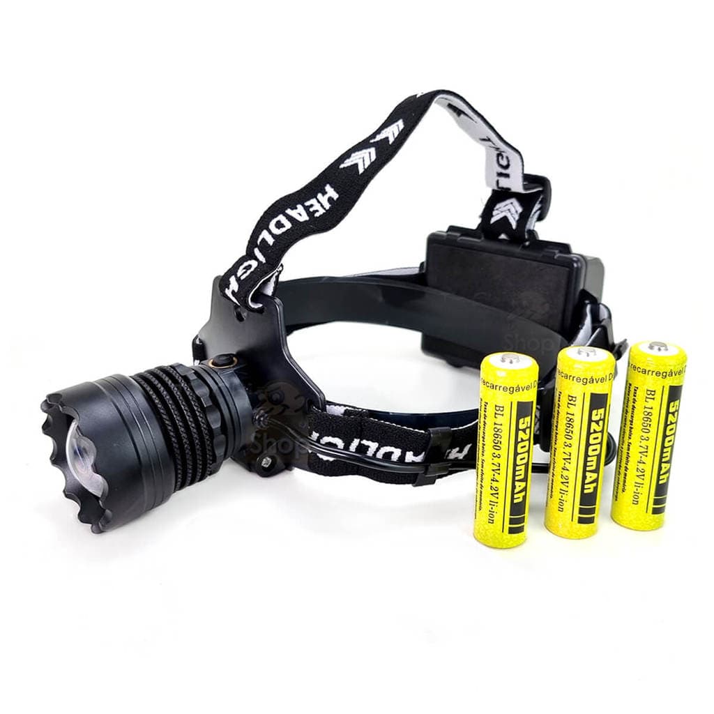 Lanterna de Cabeça Led V3 Ceramic Alcance 1000mts 3 Baterias WS173