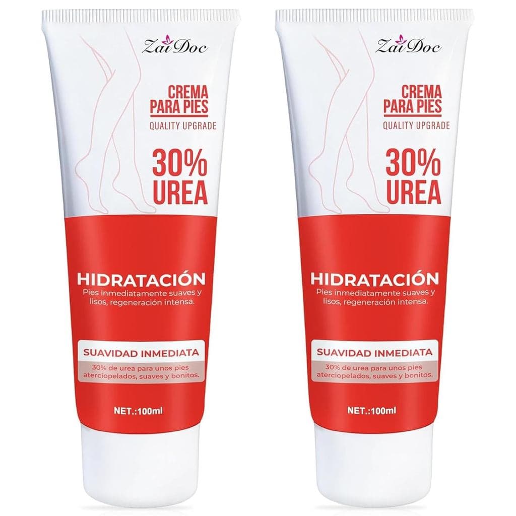 Pacote com 2 Cremes com 30% de Ureia para Pés, Creme para Pés e Mãos de Máxima Potência com Ácido Hialurônico e Aloe Ver