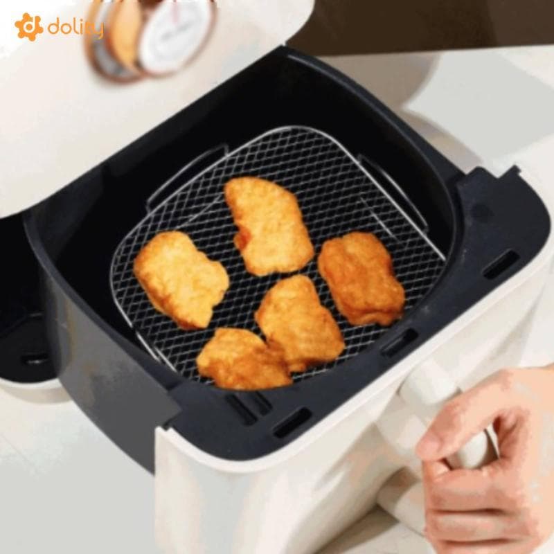 [Acituna] Rack Para Fritadeira De Ar , Malha De Aço Inoxidável , Grelhar , Estrutura Elevada , Bandeja De Arame