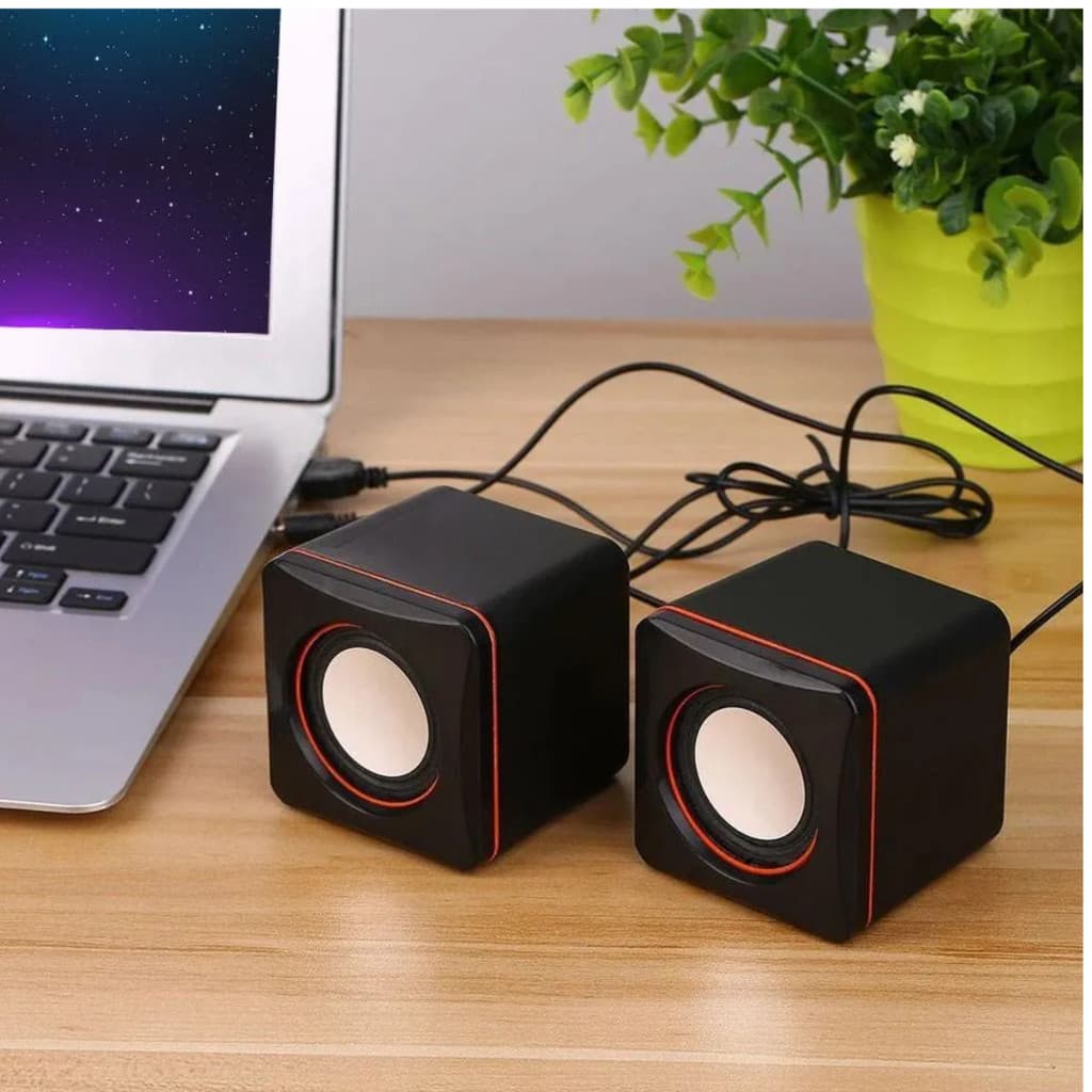 Caixa de Som USB 2.0 Lehmox com Som Estéreo Potente para PC, Notebook, Celular e Tablet
