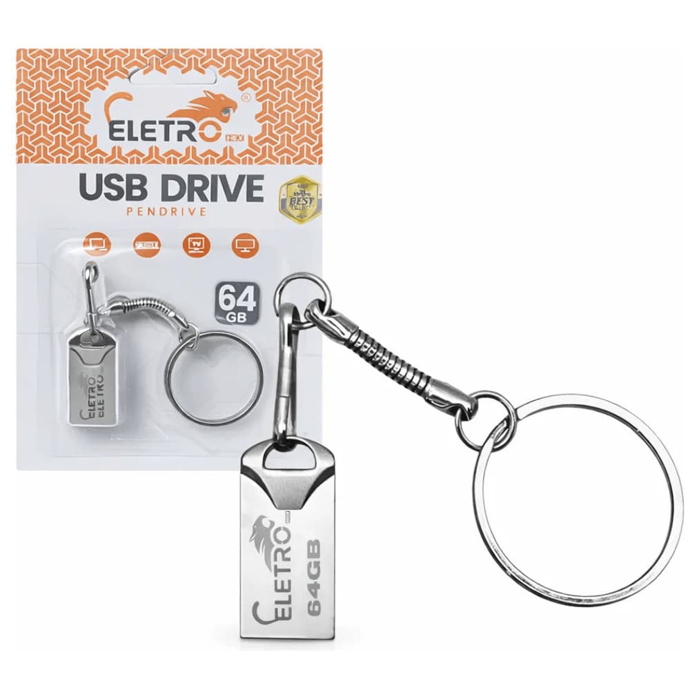 Pen Drive Chaveiro Usb Drive 64GB EL-AU-64 Eletromex