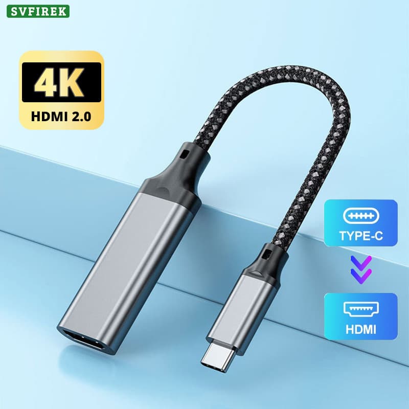 Cabo Tipo C Para HDMI 4K @ 30Hz USB HDTV Monitor Projetor Adaptador De Exibição PC Celular Tablet Switch